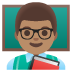 man teacher: medium skin tone emoji on Google
