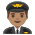 man pilot: medium skin tone emoji on Google