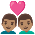 couple with heart: man, man, medium skin tone on Google