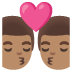 kiss: man, man, medium skin tone on Google