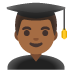 man student: medium-dark skin tone on Google