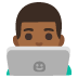 man technologist: medium-dark skin tone emoji on Google