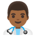man health worker: medium-dark skin tone emoji on Google