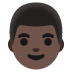 man: dark skin tone emoji on Google