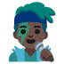 man singer: dark skin tone emoji on Google