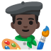 man artist: dark skin tone emoji on Google