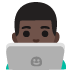 man technologist: dark skin tone emoji on Google