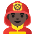 man firefighter: dark skin tone emoji on Google
