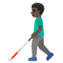 man with white cane: dark skin tone on Google