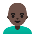 man: dark skin tone, bald on Google