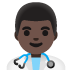 man health worker: dark skin tone emoji on Google