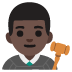 man judge: dark skin tone emoji on Google