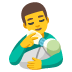 man feeding baby on Google