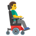 man in motorized wheelchair facing right emoji on Google
