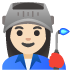 woman factory worker: light skin tone on Google
