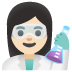 woman scientist: light skin tone emoji on Google