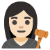 woman judge: light skin tone emoji on Google