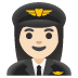 woman pilot: light skin tone emoji on Google