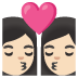 kiss: woman, woman, light skin tone on Google