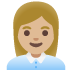 woman office worker: medium-light skin tone emoji on Google