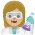 woman scientist: medium-light skin tone emoji on Google