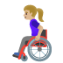 woman in manual wheelchair: medium-light skin tone on Google