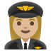 woman pilot: medium-light skin tone emoji on Google