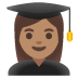 woman student: medium skin tone emoji on Google