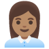 woman office worker: medium skin tone emoji on Google