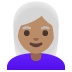 woman: medium skin tone, white hair on Google
