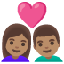 couple with heart: woman, man, medium skin tone emoji on Google