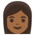 woman: medium-dark skin tone emoji on Google