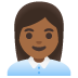 woman office worker: medium-dark skin tone on Google