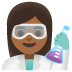 woman scientist: medium-dark skin tone emoji on Google