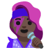 woman singer: dark skin tone emoji on Google