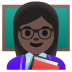 woman teacher: dark skin tone emoji on Google