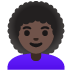 woman: dark skin tone, curly hair on Google