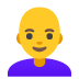 woman: bald emoji on Google