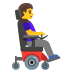 woman in motorized wheelchair facing right on Google
