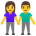 woman and man holding hands on Google