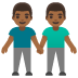 men holding hands: medium-dark skin tone on Google
