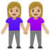 women holding hands: medium-light skin tone emoji on Google