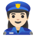 woman police officer: light skin tone emoji on Google