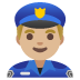 man police officer: medium-light skin tone on Google