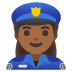 woman police officer: medium-dark skin tone on Google