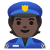 police officer: dark skin tone emoji on Google