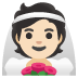 person with veil: light skin tone emoji on Google