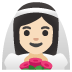 woman with veil: light skin tone on Google