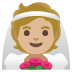 person with veil: medium-light skin tone on Google