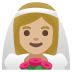 woman with veil: medium-light skin tone on Google